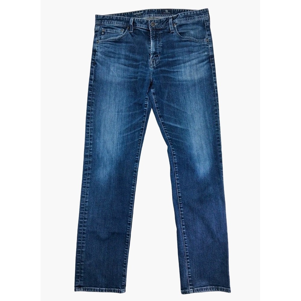 AG Adriano Goldschmied Graduate Jeans Mens 34x32 Blue Medium Wash Straight Denim